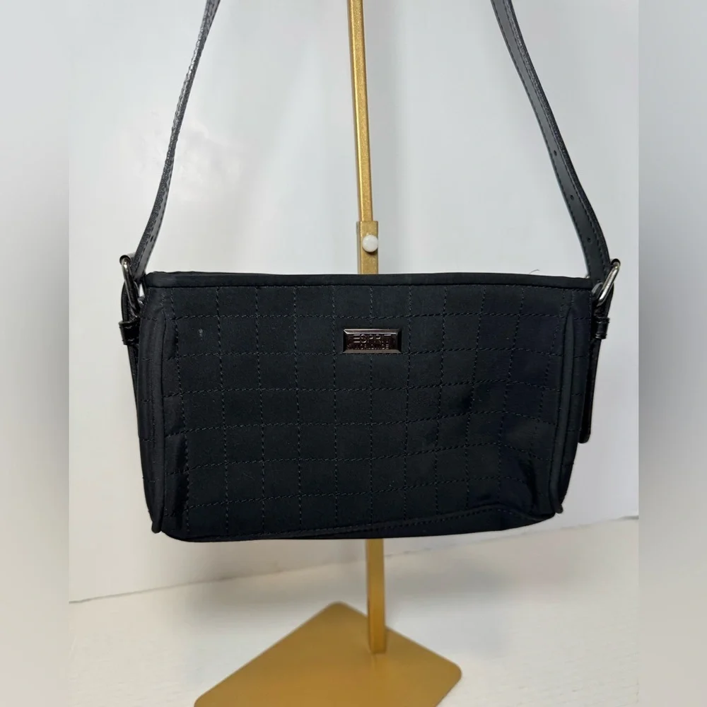 vintage Esprit black quilted shoulder bag y2k